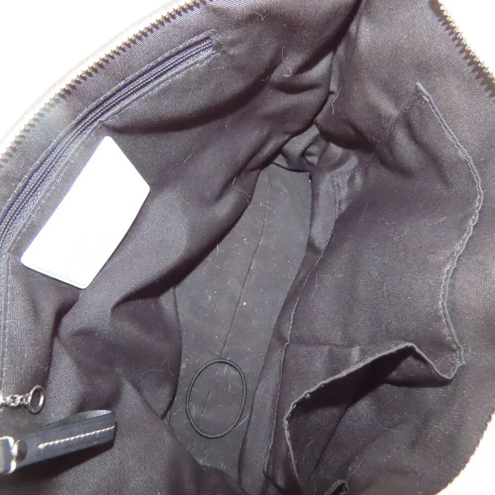Coach F13089 Cream Leather Soho Tote Bag Black Strap Contrast Stitch Handbag